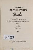 Heald Service Parts Style 81 Chuck Type Internal Grinding Manual