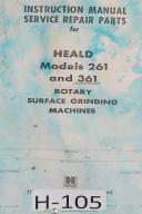 Heald Instruction Service Parts 261 and 361 Rotary Surface Grinding Manual