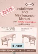 Hytrol 190-AOC, LRS LRC LRSS, Conveyor, Install Maintenance parts Manual 1998