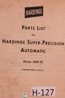 Hardinge Parts List Automatic ASM-5C 19A Lathe Manual