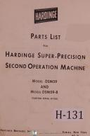 Hardinge Parts List DSM59 DSM59-R Second Operation Machine Manual