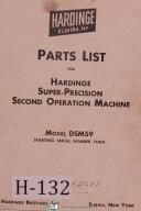 Hardinge Parts List DSM59 Second Operation Machine Manual