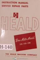 Heald Instruction Service Parts 121-122-124 Borematic Boring Manual Yr (1949)