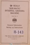 Heald Information Setting Up Instructions Style 72 Internal Grinding Manual