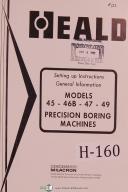 Heald Cincinnati Milacron Set Up Operations Style 45 46B 47 49 Boring Manual