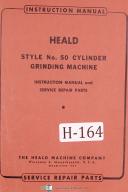 Heald Instruction Parts Service Style 50 Cylinder Grinding Manual