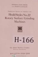 Heald Operation Instruction Parts Style 22 Rotary Surface Grinder Manual Yr.1927