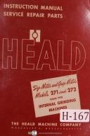 Heald Instruction Service Parts Style 271 272 Internal Grinding Manual Yr (1949)