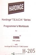 Hardinge Lathe, T.E.A.C.H. Series Programmer's Workbook, Cobra CNC Lathes Manual