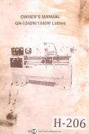 Acra Birmingham GH-1340W/1440W, lathes, Owners Manual