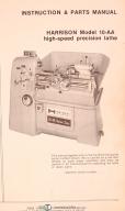 Harrison Model 10-AA, Precision Lathe, Instructions & Spare Parts Maual 1972
