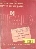 Heald No. 261, Surface Grinder, Instructions - Service and Repair Parts Manual