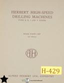 Herbert-Herbert B, H J and V Junior, Drilling Machine Spare parts Manual 1956-B-H-J-V Junior-01