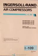 Ingersoll Rand EP/HP/HXP 15 SE, 20SE & 25SE, Air Compressors, Parts List Manual