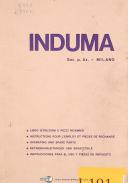 Induma 1-S, Vertical Turret Milling, Operations and Parts Manual 1973