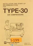 Ingersoll Rand Type 30, Air Compressors, Installation & Startup Manual 1977