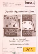 Ideal BSS/EBS-25, Electrical Bandsaw Welding Machine, Operations & Parts Manual
