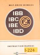 IBB IBC IBE IBD, Belt Drive Spindles Instruction Manual 1975