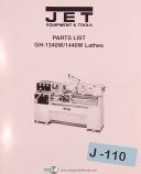 Jet Gh-1340W 1440W, Lathes, Parts Lists & Drawings Manual Year (2000)