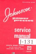Johnson OBI, Gap, Horn, Power Press Operation Maintenance Parts Manual Year 1966
