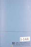JAS H Matthews 6242, Motorized Offset Printer, Instructions & Parts Manual 1971