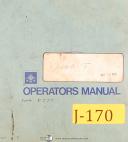 Jet 1340T, Toolroom Bench lathe, Operations and Parts List Manual 1980