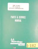 J & L Metrology Fellows, QBC 14 & PC14 Delta, Optical Comparator, Service Manual