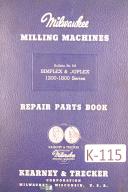Kearney Trecker Milwaukee 1200-1800 BR-10 Milling Machine Parts Manual Yr. 1941