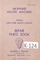 Kearney & Trecker Milwaukee 1200 & 1800 Milling Machine Parts Manual Year (1941)