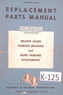 Kearney & Trecker Milwaukee Parking Brackets, Attachments Milling Machine Manual