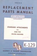 Kearney & Trecker Milwaukee Attachments Knee Type Milling Machines Parts Manual