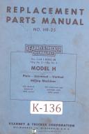 Kearney Trecker Milwaukee H, HR-25, KM, Milling Machine Parts Manual Year (1955)