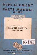 Kearney Trecker Milwaukee M Series, BR-11 Milling Machine Parts Manual (1941)