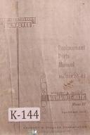 Kearney & Trecker Milwaukee-Matic III, TBR 3/5-65, Bendix, Parts List Manual