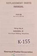 Kearney & Trecker Milwaukee K, Vertical Milling Machine Parts Lists Manual