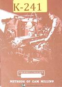 Kearney & Trecker Milwaukee, Methods of Cam Milling Manual 1958