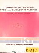 Kearney & Trecker KT/CNC Control, Optional Diagnostic Package, Operations Manual