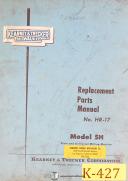 Kearney & Trecker 5H, HR-17, Milling Machine Replacement Parts Manual