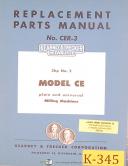 Kearney & Trecker CE 3hp No. 2, CER-3 Milling Machine, Parts Manual 1956