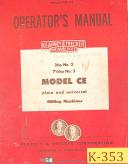 Kearney & Trecker CE, Milling Machine, Operator's Manual 1956