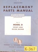 Kearney & Trecker Model D No. 2, Rotary Head Milling, Parts Manual 1954