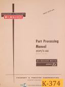 Kearney & Trecker Eb EGP/3-66, Milling Part Processing Manual 1967