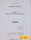 Kearney & Trecker Model F, Milling Repair Parts Manual