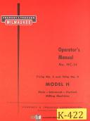 Kearney & Trecker H, HC-14 Milling Machine Operators Manual