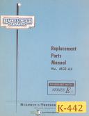 Kearney & Trecker E, MER-64 Milling Machine, Replacement Parts Manual 1964