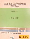 Kearney & Trecker MM 180, Milling Machine Center, Maintenance Manual 1980