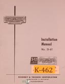 Kearney & Trecker S-12, SI-61 Milling Machine Installation Manual