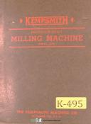 Kempsmith KNVA, Size 4 Maximill Vertical Mill, Operations and Maintenance Manual