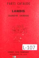 Landis Type 4R, 4RH Crankpin Grinders Parts Lists Manual