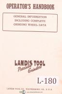 Landis General Information, Including Complete Grinding Wheel Data Manual 1946